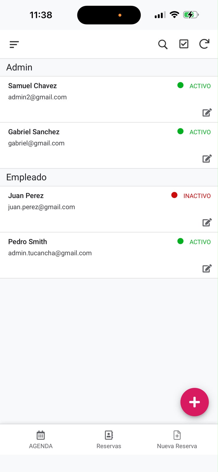 Listado de empleados